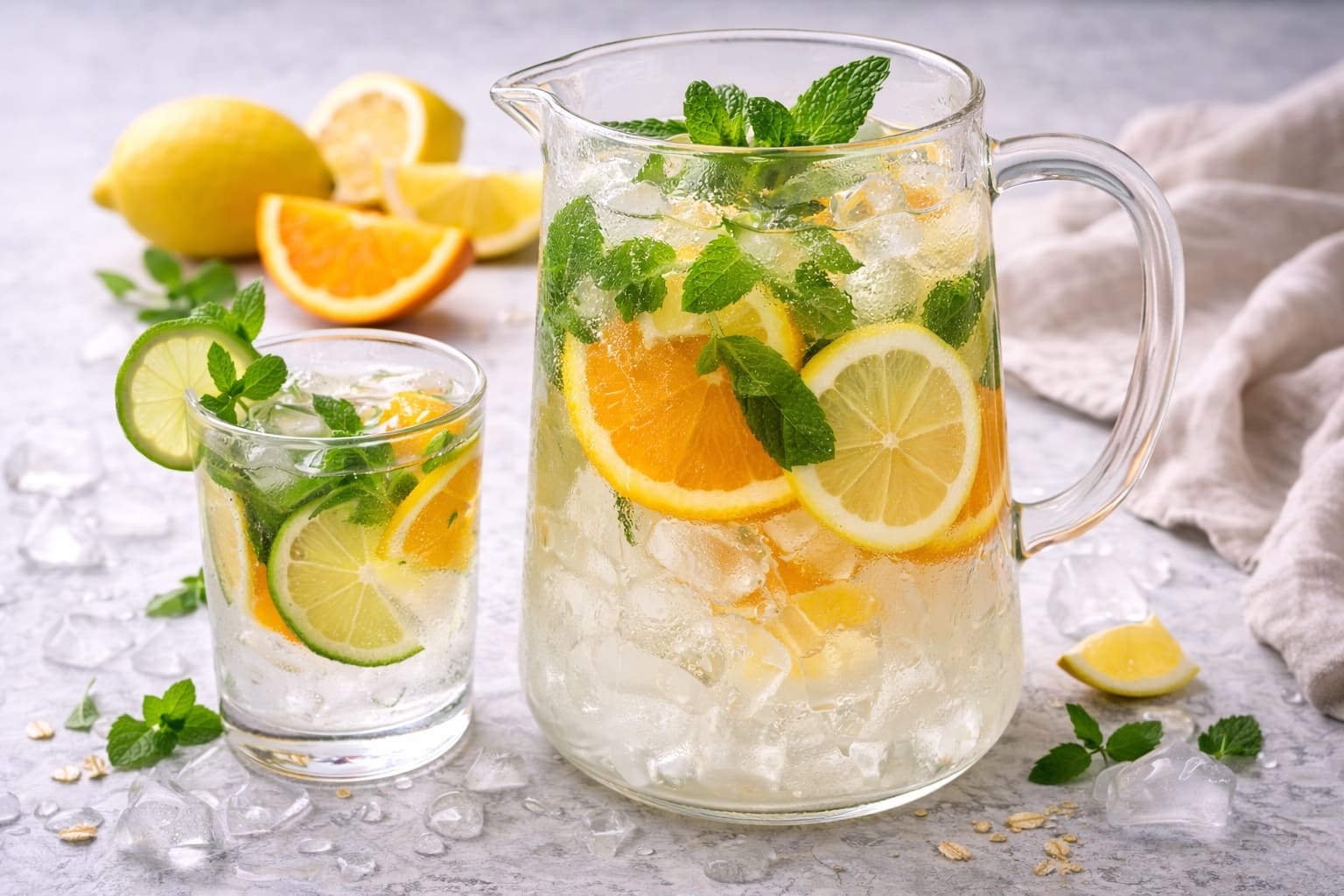 Infusión of menta and cítricos for ritual nocturno