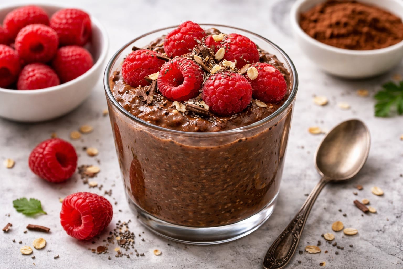 Pudín quick of cacao and yogur, snack healthy of Meals Healthy